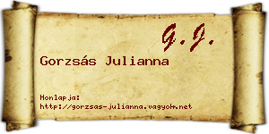 Gorzsás Julianna névjegykártya