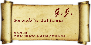 Gorzsás Julianna névjegykártya